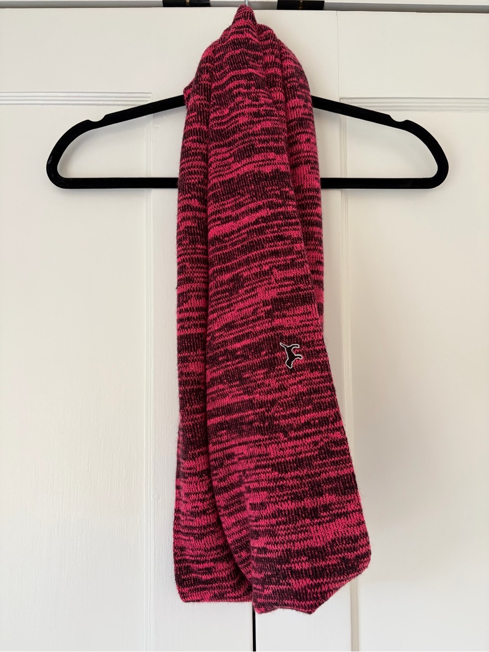 Victoria's Secret PINK black and hot pink marled knit infinity scarf